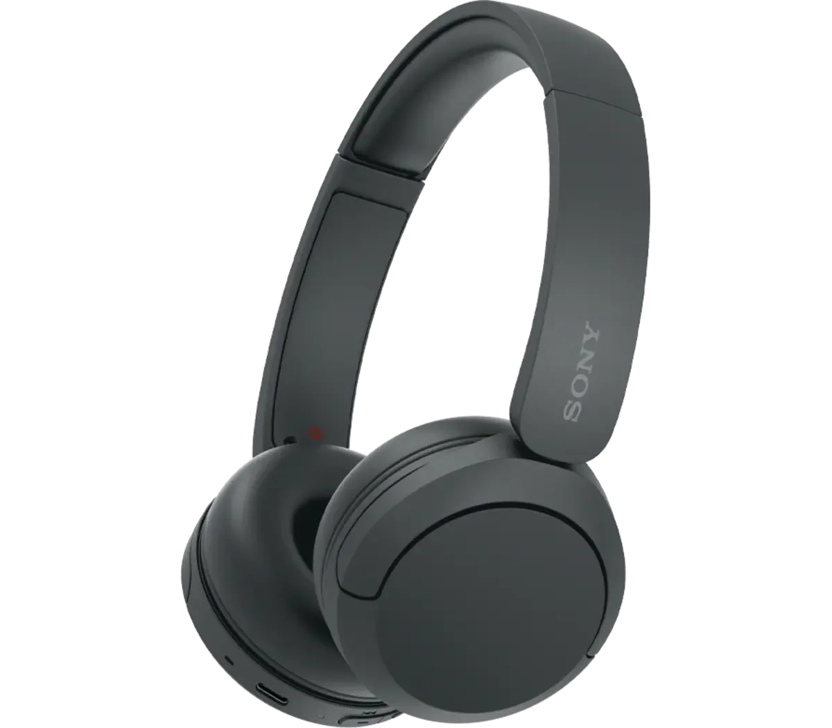 Sony WH-CH520 wireless on-ear headphones in black, three-quarter view